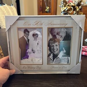 Malden 50th Anniversary Frame - Silver and Cream